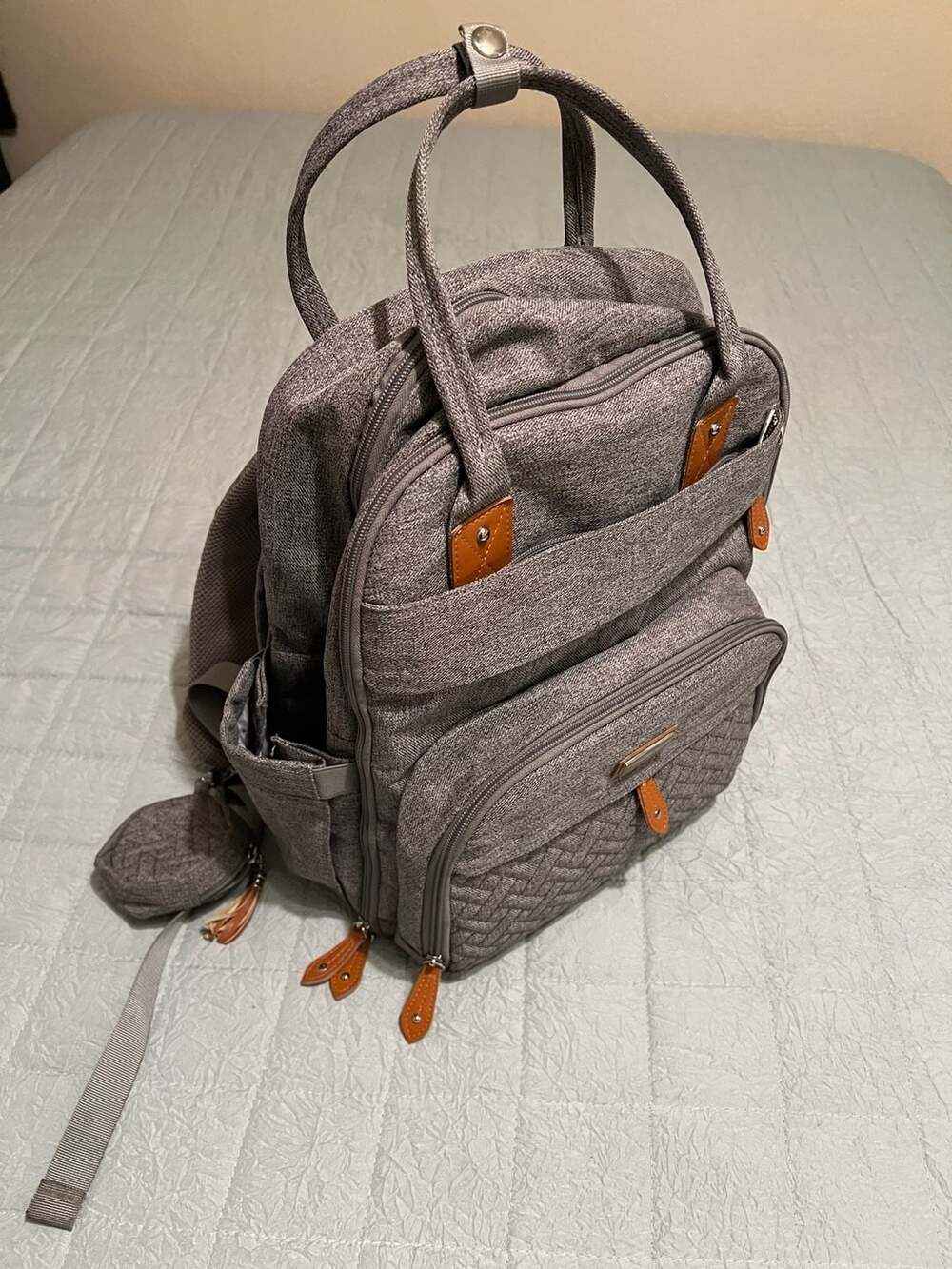 BabbleRoo Diaper Bag Backpack with Changing Pad & Stroller Straps